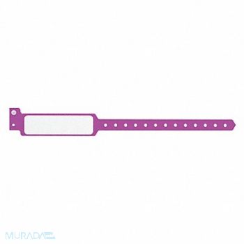IDENTIPLUS ID Wristband Plastic Wide Purple PK500, 45YP27