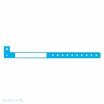 IDENTIPLUS ID Wristband Plastic L-Shaped Blue PK500, 45YP31