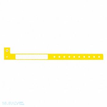 IDENTIPLUS ID Wristband Yellow 1-1/4 in W PK500, 45YP32