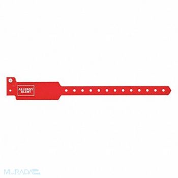 IDENTIPLUS ID Wristband Red Allergy Alert PK500, 45YP50