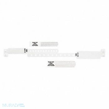 IDENTIPLUS ID Wristband Set Vinyl White PK300, 45YP55