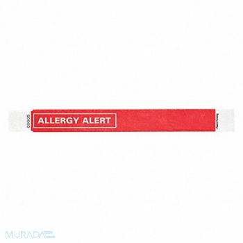 IDENTIPLUS ID Wristband 1 in W Allergy Alert PK500, 45YP58