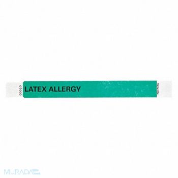 IDENTIPLUS ID Wristband 1 in W Latex Allergy PK500, 45YP59