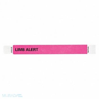 IDENTIPLUS ID Wristband 1 in W Limb Alert PK500, 45YP61