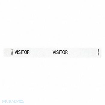 IDENTIPLUS ID Wristband White 1 in W Visitor PK500, 45YP63