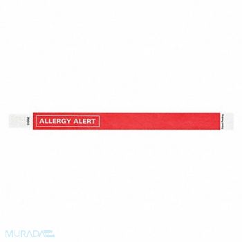 IDENTIPLUS ID Wristband Tyvek Allergy Alert PK500, 45YP66