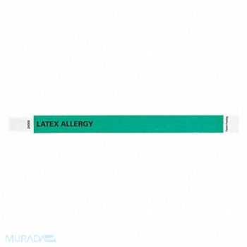 IDENTIPLUS ID Wristband Tyvek Latex Allergy PK500, 45YP67