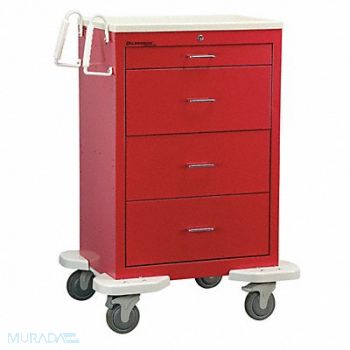 LAKESIDE Medical Cart Red Cabinet, 460K55