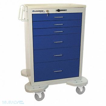 LAKESIDE Medical Prcedure Cart 6Drawers Gray/Blue, 460K70