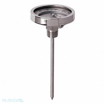 TEL-TRU Analog Dial Thermometer Stem 9 L, 460V59