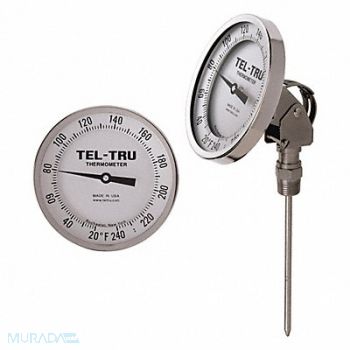 TEL-TRU Analog Dial Thermometer Stem 9 L, 460W70