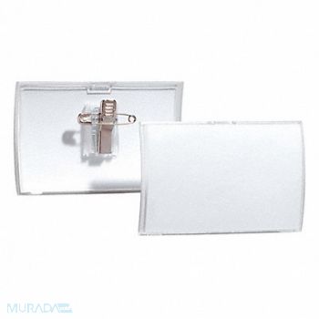 DURABLE Name Badges Pin/Clip 1/8 2-1/4 PK25, 461N81