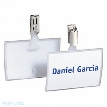 DURABLE Name Badges Strap Clip 1/8 2-1/4 PK25, 461N83