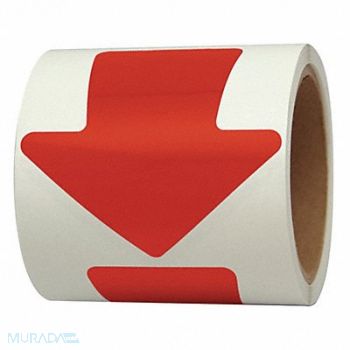 INCOM MANUFACTURING Floor Tape Red 4 inx4 in Arrow PK100, 462C97