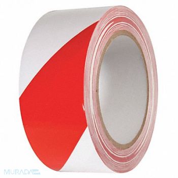 INCOM MANUFACTURING Floor Tape Red/White 2 inx54 ft Roll, 462D01