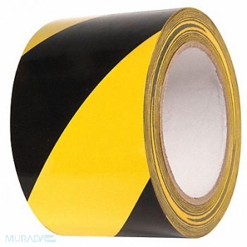 INCOM MANUFACTURING Floor Tape Black/Yellow 3 inx54 ft Roll, 462D04