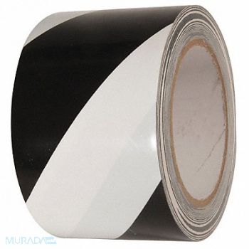 INCOM MANUFACTURING Floor Tape Black/White 3 inx54 ft Roll, 462D06