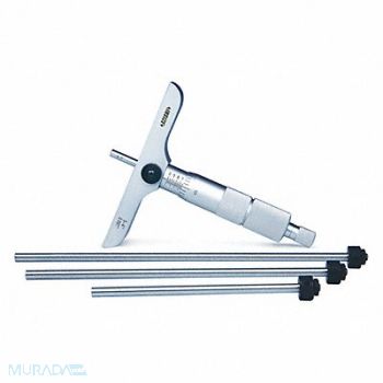 INSIZE Depth Micrometer 4 L Base Flat Anvil, 462V23