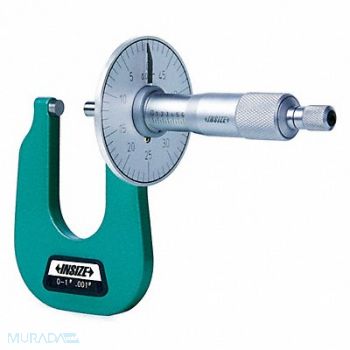 INSIZE Sheet Metal Micrometer Flat Anvil, 462V39