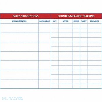 VISUAL WORKPLACE INC. Dry Erase Board Non-Magnetic Plastic, 463V53