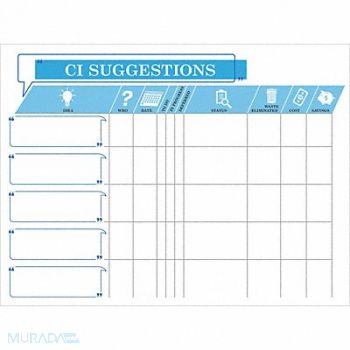 VISUAL WORKPLACE INC. Dry Erase Board Non-Magnetic Plastic, 463V55