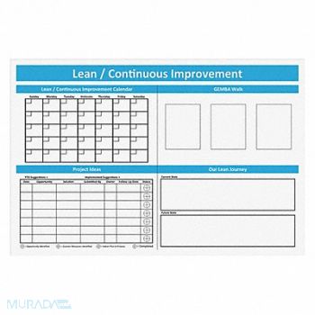 VISUAL WORKPLACE INC. Dry Erase Board Magnetic Steel, 463V84