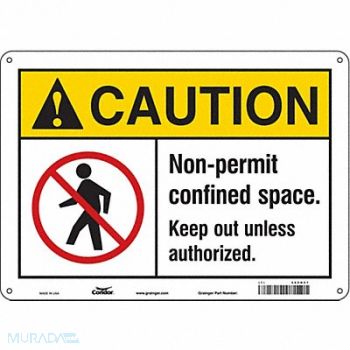 CONDOR J8714 Safety Sign 10 in x 14 in Polyethylene, 465H27