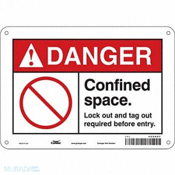 CONDOR J8724 Safety Sign 7 in x 10 in Aluminum, 465H87