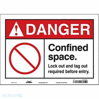 CONDOR J8724 Safety Sign 10 in x 14 in Vinyl, 465H94