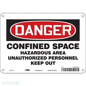 CONDOR Safety Sign 7 in x 10 in Aluminum, 465L04