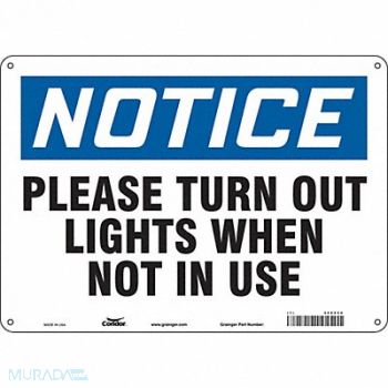 CONDOR J9942 Safety Sign 10 in x 14 in Polyethylene, 468Z60