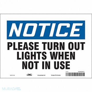 CONDOR J9942 Safety Sign 7 in x 10 in Vinyl, 468Z61