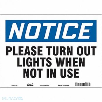 CONDOR J9942 Safety Sign 10 in x 14 in Vinyl, 468Z62