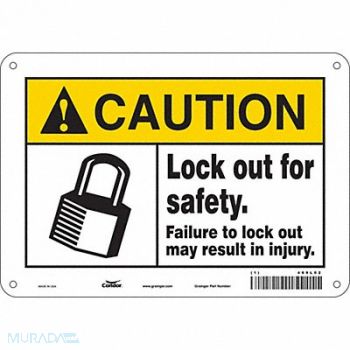 CONDOR K0107 Safety Sign 7 in x 10 in Aluminum, 469L02