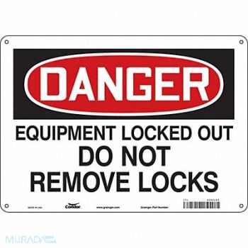 CONDOR Safety Sign 10 inx14 in Aluminum, 469L43