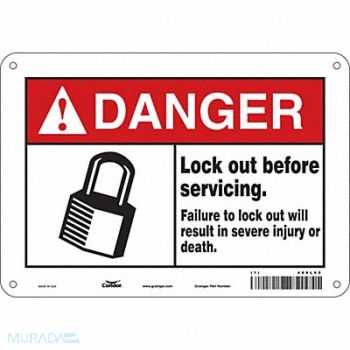 CONDOR Safety Sign 7 inx10 in Polyethylene, 469L65