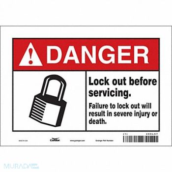 CONDOR Safety Sign 7 inx10 in Vinyl, 469L67