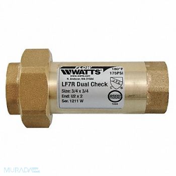 WATTS Dual Check Valve Bronze 3/4 FNPT, 46A960