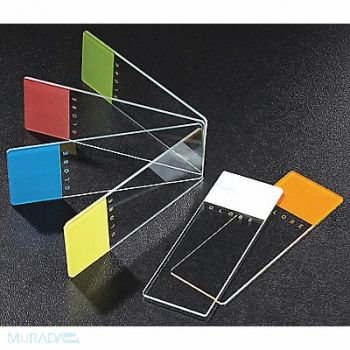 GLOBE SCIENTIFIC Microscope Slide Yellow 25x75mm PK144, 46AW75