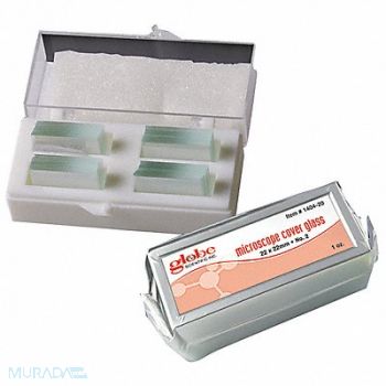 GLOBE SCIENTIFIC Microscope CoverGlass Clear 18x18mm PK10, 46AW90