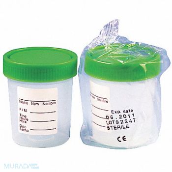 GLOBE SCIENTIFIC Collection Cup 120mL Plastic Wide PK100, 46AX17