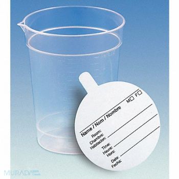 GLOBE SCIENTIFIC Collection Cup 190mL Plastic Wide PK500, 46AX21