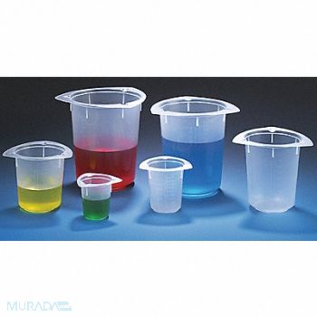 GLOBE SCIENTIFIC Graduated Beaker 800mL PP PK100, 46AX39