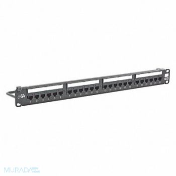HUBBELL PREMISE WIRING Patch Panel 1.72 in H Steel Flat Panel, 46AY29