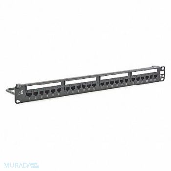 HUBBELL PREMISE WIRING Patch Panel Flat Panel 6 Category Steel, 46AY31