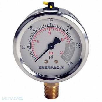 ENERPAC K4564 Pressure Gauge 0 to 300 psi 2 1/2 Dial, 46C564