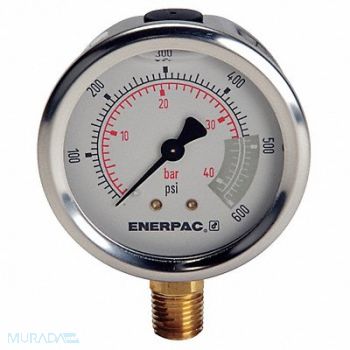 ENERPAC K4564 Pressure Gauge 0 to 600 psi 2 1/2 Dial, 46C565