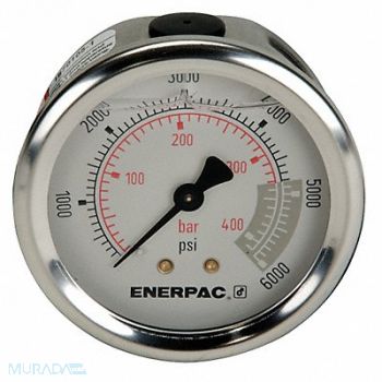 ENERPAC K4566 Pressure Gauge 0 to 6000 psi 2 1/2 Dial, 46C570