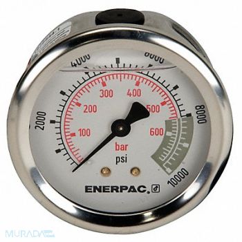 ENERPAC K4566 Pressure Gauge 0 to 10000psi 2 1/2 Dial, 46C571