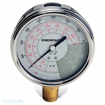 ENERPAC K4567 Pressure Gauge 0 to 10000 psi 4 Dial, 46C573